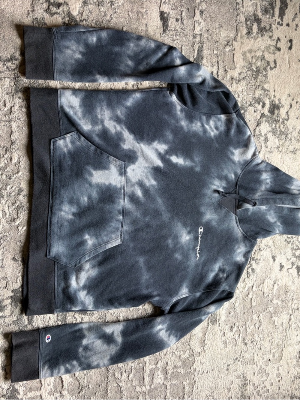 Champion Black & White Tie-Dye Pullover Hoodie
